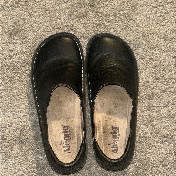 Alegria Black Embossed Slip-On Shoes - Picture 2 of 5